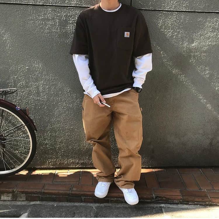 のインスタグラム：「. . . #ジャパスニピックアップ . . . model➡️ @satoyr.gram 👟 #NIKE #airforce1 を使った#スニーカーコーデ ✨✨ ぜひ皆さんも参考にしてみては？💥💥 . . . #ジャパスニ #ジャパスニ女子 #ジャパスニピックアップ #sneaker #kicks #スニーカー #スニーカーコーデ #スニーカー男子 #スニーカー女子 #ナイキ #ナイキスニーカー #af1 #airforce #エアフォース1 #carhartt #カーハート」