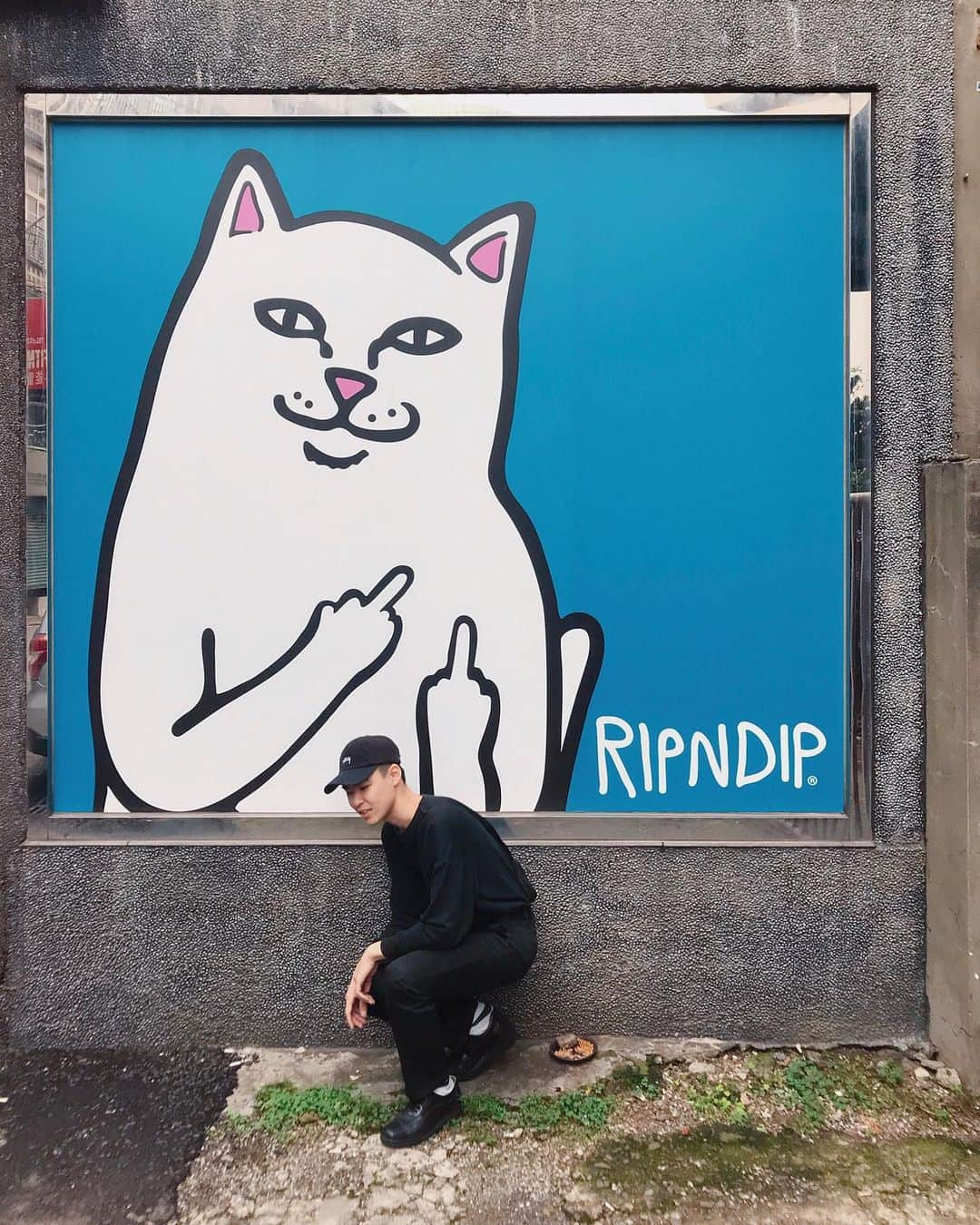 葉晟睿さんのインスタグラム写真 - (葉晟睿Instagram)「新竹一日遊 路上巧遇 ripndip🤟🏻 （📭 疑似是在前往楊家意麵的勝利路上） - #ripndip #hsinchu #ripndiptaiwan #中指貓」5月8日 20時26分 - kalvin.yeh