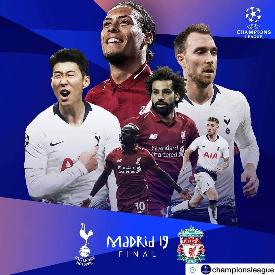 サッカーキングさんのインスタグラム写真 - (サッカーキングInstagram)「. Premier League Conquers Champions League （2019.05.08） . 📷Photo from @championsleague . ----------------- 🏟 Your 2019 #UCLfinal! 🎉  @spursofficial 🆚 @liverpoolfc Who will lift the 🏆? 🤔 ----------------- #リヴァプール #Liverpool #LFC #youllneverwalkalone #YNMA #トッテナム #Tottenham #TottenhamHotspur #COYS #ToDareIsToDo #チャンピオンズリーグ #ChampionsLeague #UCL #football #サッカーキング  #⚽️ #サッカー」5月9日 7時17分 - soccerkingjp