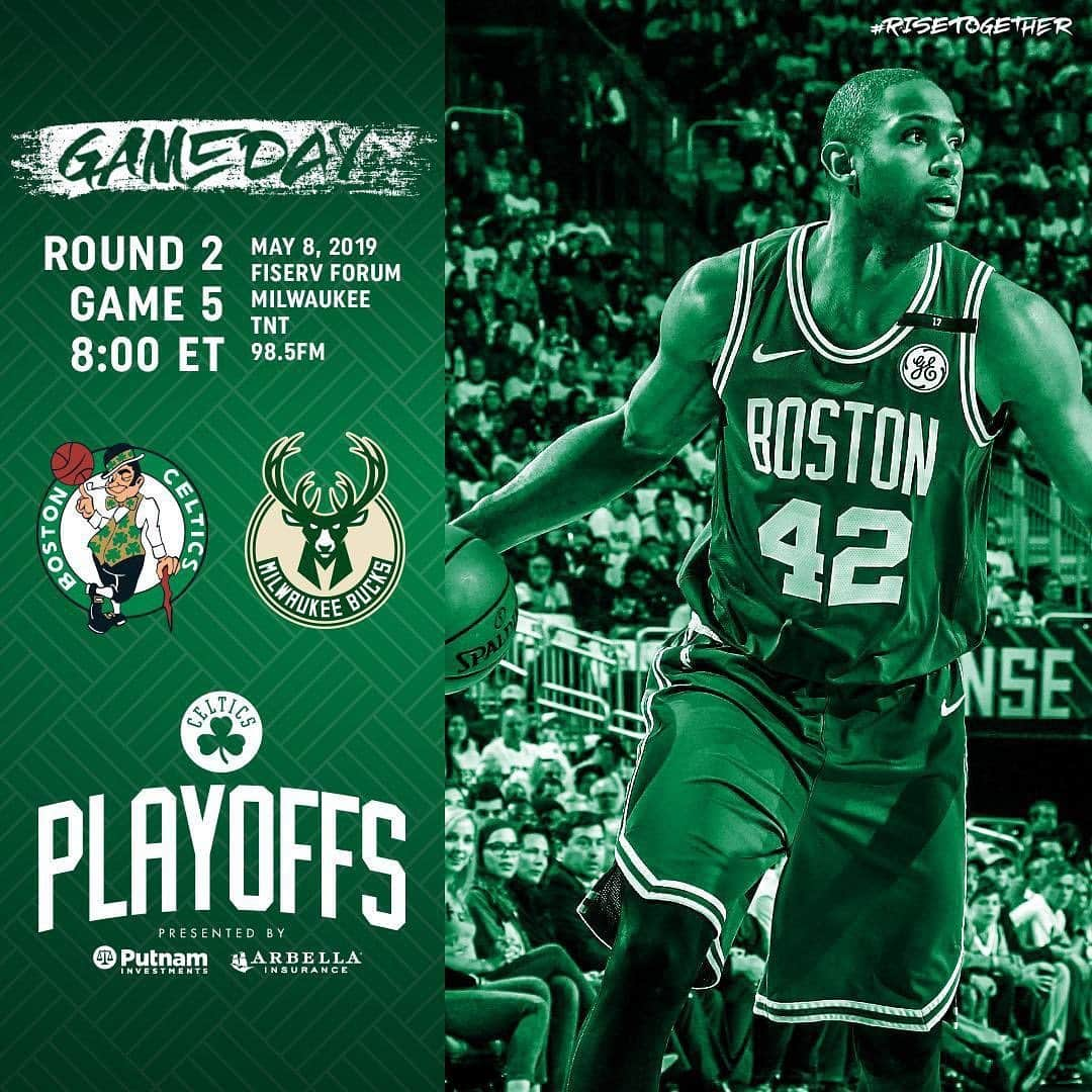 ボストン・セルティックスさんのインスタグラム写真 - (ボストン・セルティックスInstagram)「GAME 5️⃣ Boston at Milwaukee ☘️🦌 Tonight at 8:00 ET on TNT + 98.5FM | #BOSvsMIL #RiseTogether」5月8日 23時58分 - celtics