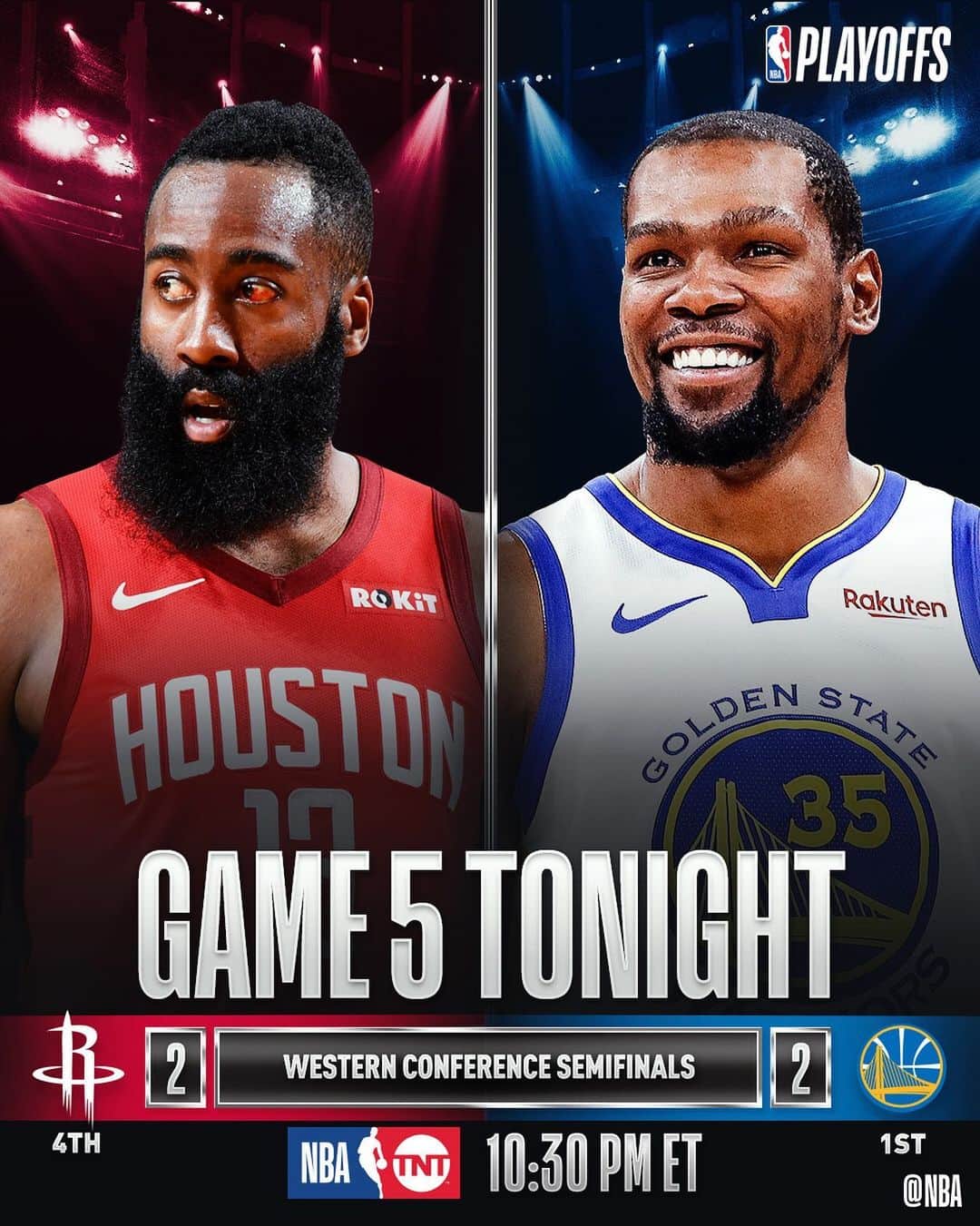 NBAさんのインスタグラム写真 - (NBAInstagram)「The @houstonrockets & @warriors each look to take 3-2 series lead with a win... 10:30pm/et @nbaontnt!」5月9日 1時34分 - nba