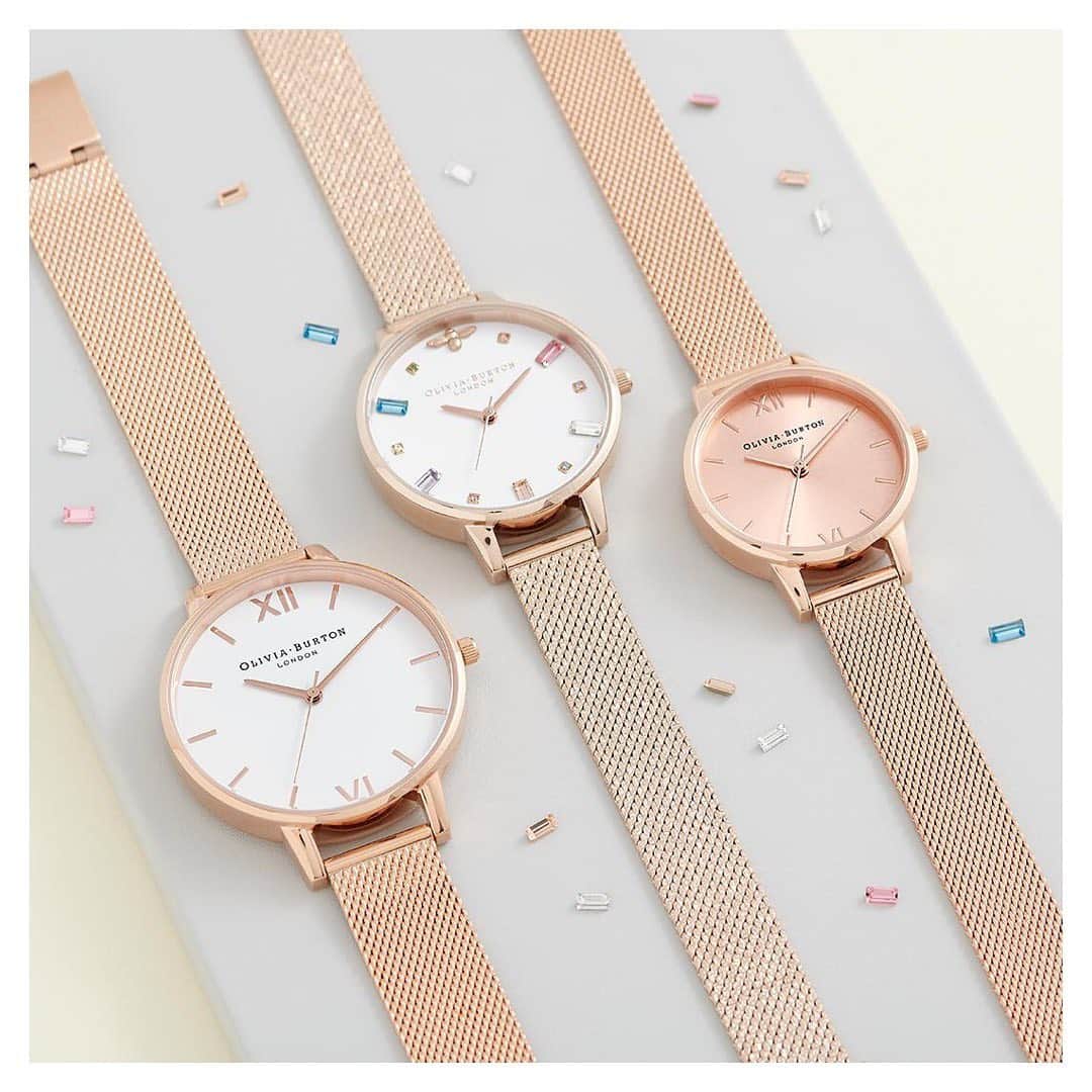 Olivia Burtonさんのインスタグラム写真 - (Olivia BurtonInstagram)「If we could see life through rose tinted glasses, we think it would look something like this 💕 White Dial, Rainbow Bee or Sunray... which rose gold timepiece would you choose? ✨ #MyOliviaBurton」5月9日 2時22分 - oliviaburtonlondon