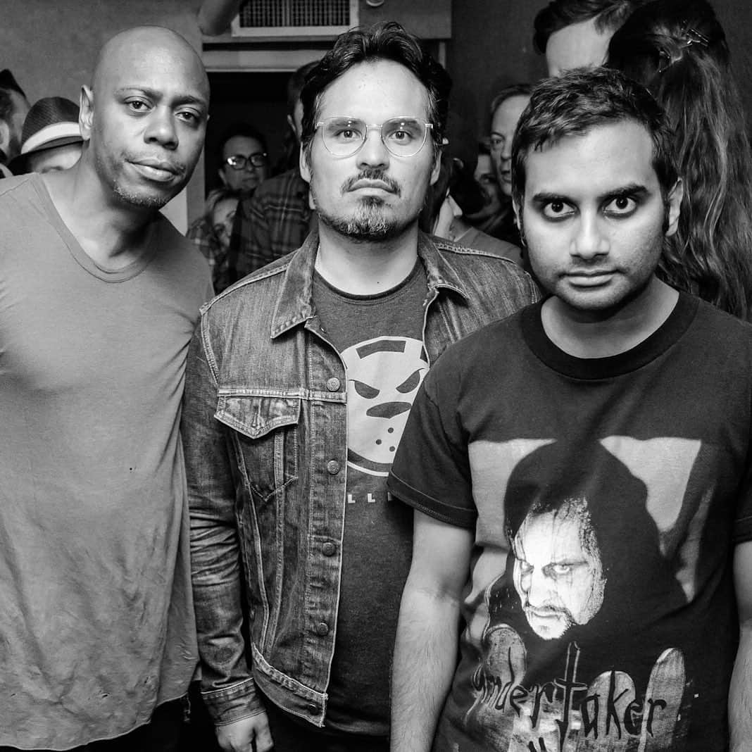 のインスタグラム：「Wow!!! Saw these two giants do their thing!!! @azizansari  and Dave Chappelle killed it last night! Thnx @therealchrisspencer photo cred: @candytman」