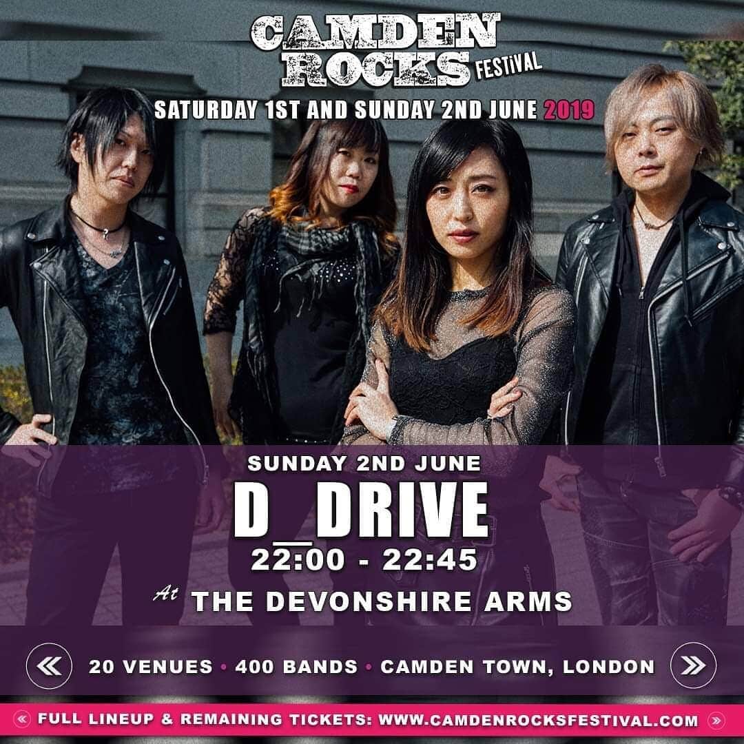 Yukiさんのインスタグラム写真 - (YukiInstagram)「D_Drive is playing at The Devonshire Arms on Sunday 2nd June!! Who's coming?  #D_Drive #camdenrocks #festival #rock #gig #uk #camden」5月9日 15時21分 - d_drive_gt_yuki