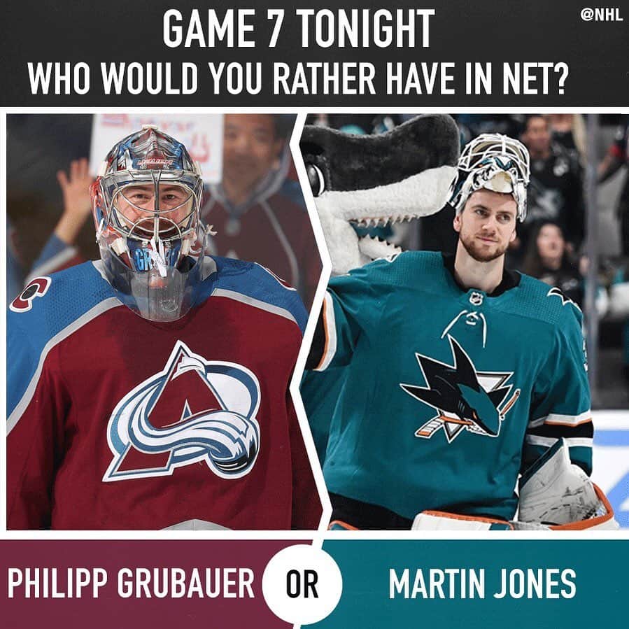 NHLさんのインスタグラム写真 - (NHLInstagram)「Win or go home tonight! Which goalie are you going with, @philippgrubauer31 or Martin Jones? 🤔  #Game7 at 9:00 ET on @nhlonnbcsports and @sportsnet. #StanleyCup」5月9日 8時34分 - nhl