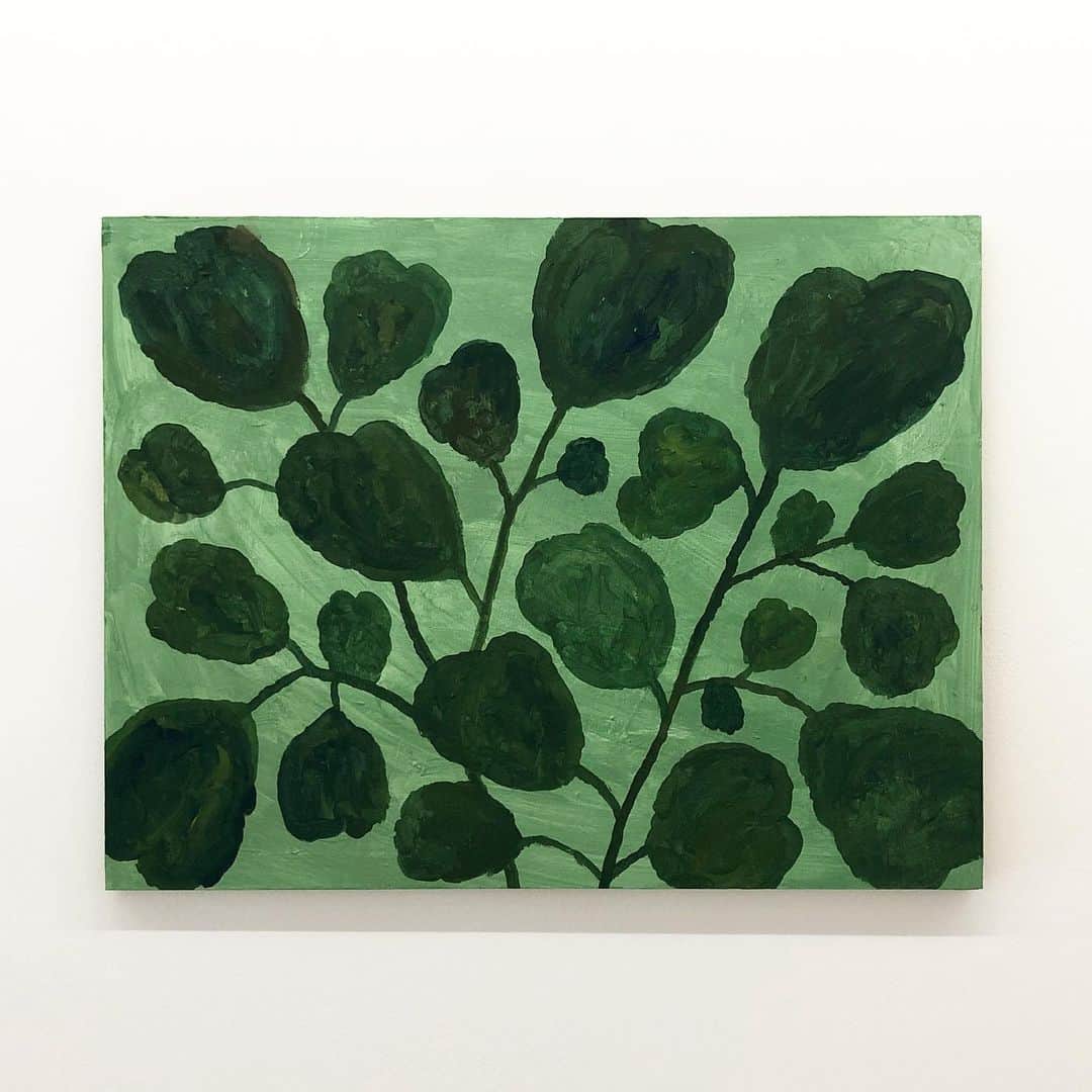 Mogu Takahashiのインスタグラム：「Botanic Green Ganache on wood, 650x500mm/ 2019 Sold ﻿—————————————﻿﻿ ﻿﻿ Mogu Takahashi ﻿﻿ “ A Little Hat On You "﻿﻿ ﻿﻿ Exhibition: 8th May - 1st June﻿﻿ ﻿﻿ Lamination Drive ﻿﻿ Gallery hours: Wed - Fri 11-6 / Sat 12-5﻿﻿ 52 Budd St, Collingwood 3066﻿﻿ @lamingtondrive﻿﻿ ————————————————﻿﻿ * If you have any questions about this exhibition and artworks please contact to the gallery by Email. <info@lamingtondrive.com>﻿﻿ ————————————————﻿﻿ #lamingtondrive #melbourne #mogutakahashi #alittlehatonyou」