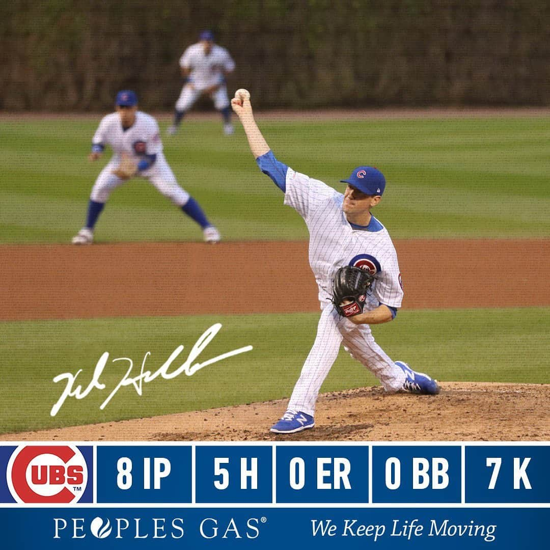 シカゴ・カブスさんのインスタグラム写真 - (シカゴ・カブスInstagram)「Kyle Hendricks has a 0.62 ERA (2 ER/29 IP) at #WrigleyField this season! #EverybodyIn」5月9日 11時57分 - cubs