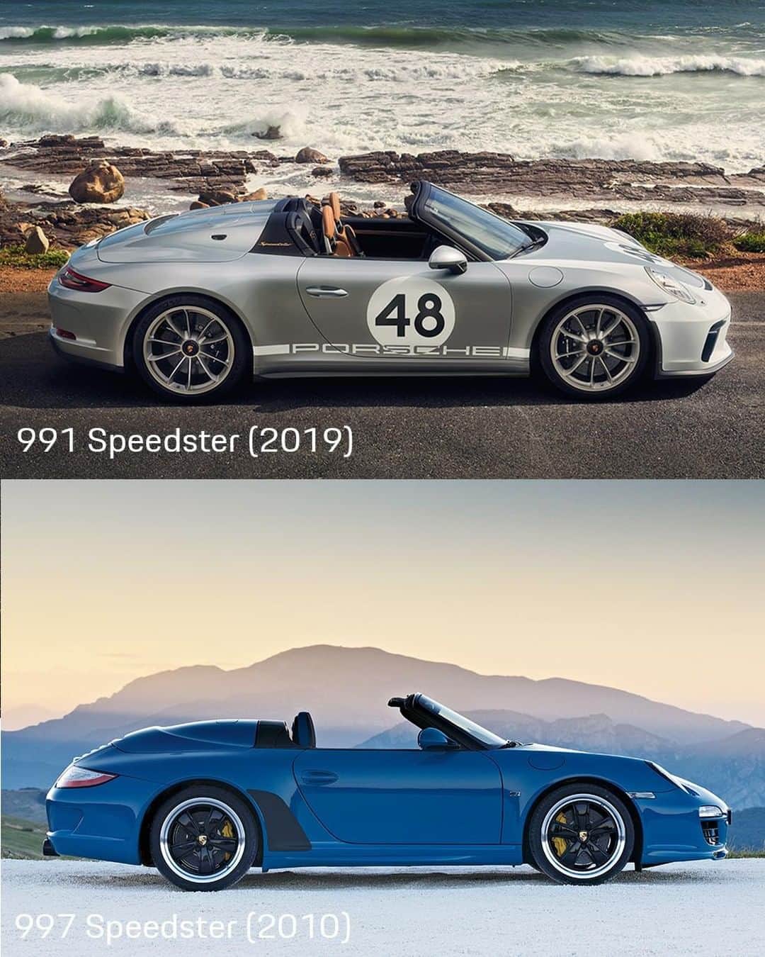Porscheさんのインスタグラム写真 - (PorscheInstagram)「The new 991 Speedster and its predecessor, the 997 from 2010. Lightweight, fast and embodying the visions of Ferry Porsche, these two cars push the boundaries of beauty and performance. #911Speedster #Tributetoadream #Porsche #991 #997 #PorscheSpeedster __ Combined fuel consumption in accordance with EU 6: 911 Speedster: 13,8 l/100 km; CO2 emissions: 317 g/km」5月9日 22時20分 - porsche