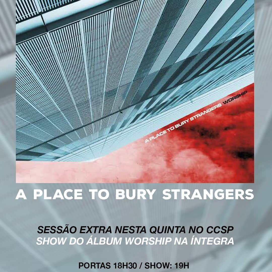 A Place to Bury Strangersのインスタグラム：「Last night’s show is rescheduled to 7pm tonight at @centroculturalsp . You can buy tickets at the door or here https://mailtrack.io/trace/link/6d2f545f517960886349bdf50f2ae70fd4be5327?url=https%3A%2F%2Fwww.ingressorapido.com.br%2Fevent%2F31189-1%2Fd%2F60133&userId=1009867&signature=4e621a1e4eca2987.  #twoshowsinonenight #brazil #saopaulo #worship」