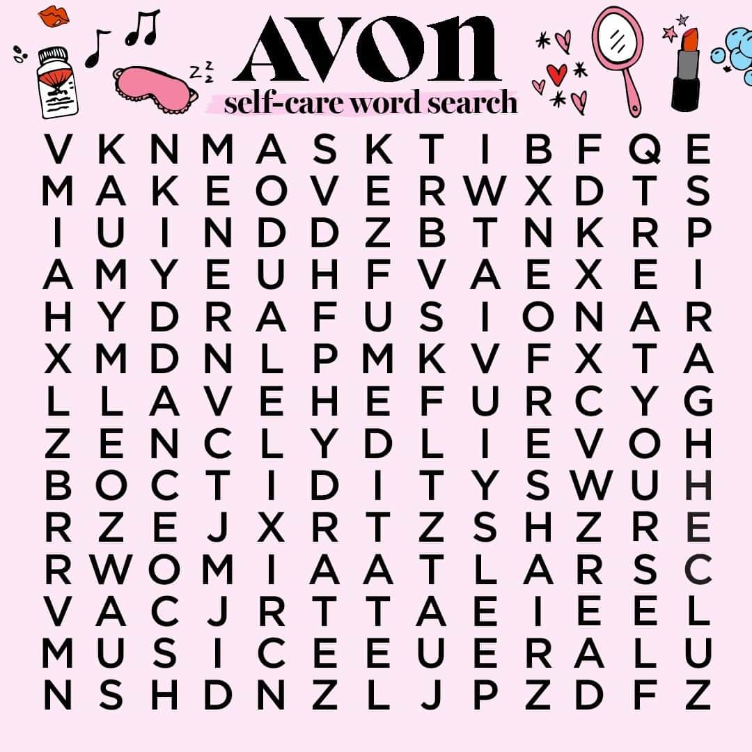 エイボンさんのインスタグラム写真 - (エイボンInstagram)「Treat yourself to the first word you see in our #selfcare word search! Which did you get?」5月10日 4時00分 - avoninsider