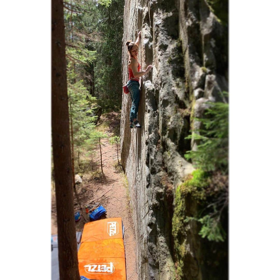 アレックス・パッチシオさんのインスタグラム写真 - (アレックス・パッチシオInstagram)「One of my all time favorite climbs. Don’t even know how many times I have climbed this mega classic highball!!! “Blue Sky of Mine”  Magic Wood Switzerland. 🙌  @scarpana @petzl_official @frictionlabs  #funinthesun #climb #happyplace #uhamikakuto」5月10日 5時34分 - alex_puccio89