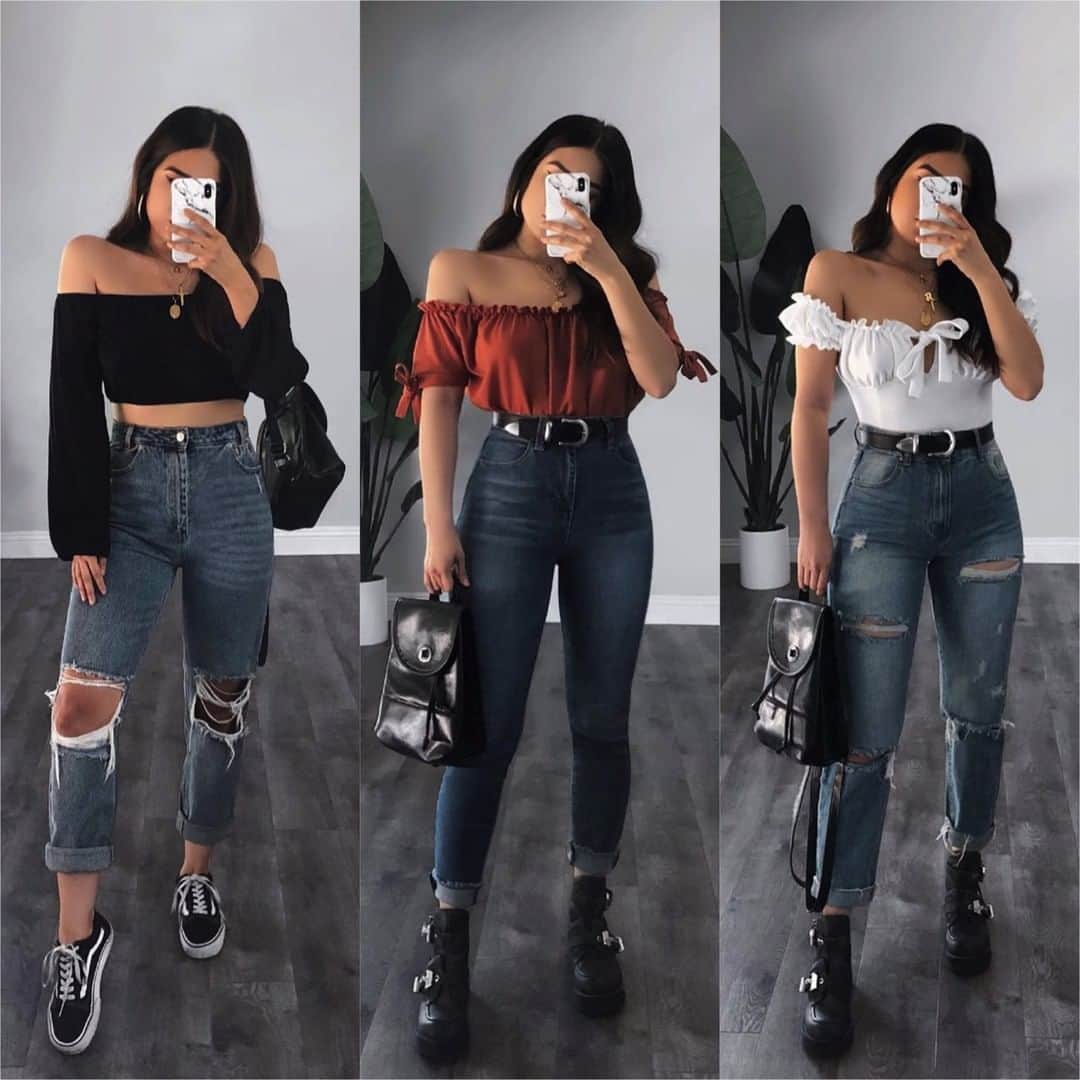Angel™さんのインスタグラム写真 - (Angel™Instagram)「OOTD. Which outfit would you add to your shopping list? credit @rubilove 🛍️ Where to Buy these Items? 👉🏻Link in my bio or dress-as.com 👈🏻 (brands are tagged) . #americanstyle #ootd #outfit #style #fashion #shopping  #denim #jeans 😍」5月10日 6時55分 - americanstyle