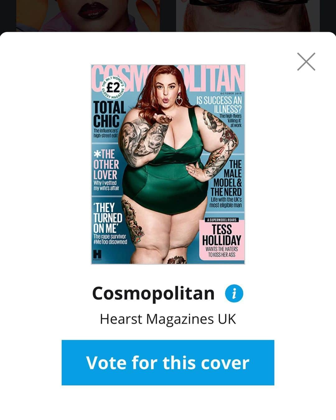 テス・ホリデーさんのインスタグラム写真 - (テス・ホリデーInstagram)「My @cosmopolitanuk cover has been nominated for Cover of the Year 🎉 This is the second time a cover I’ve been on has been nominated for cover of the year, yet the industry still tries to act like that fat bodies don’t deserve a place in fashion / mainstream media. I feel like we’re finally getting recognition tho, I mean @lizzobeeating on V Mag, no words 🔥💅🏽 We ain’t going no where, so get used to it. Link is in my bio to vote for my cover 🥰 Love you @farrahstorr & the team at Cosmo UK for not being afraid to take be bold! ✌🏻#effyourbeautystandards #ppaawards」5月10日 9時29分 - tessholliday