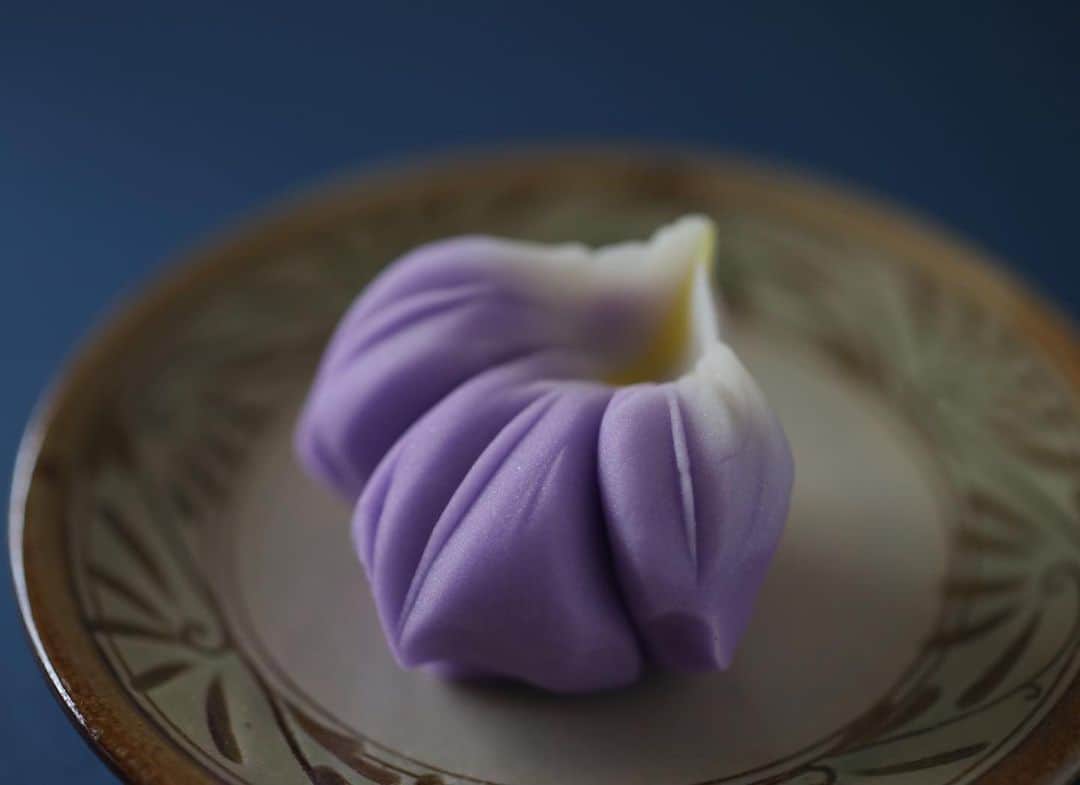 Toru Tsuchieさんのインスタグラム写真 - (Toru TsuchieInstagram)「今日の和菓子はねりきりで作ったアヤメです。 ねりきりとは白餡に餅や芋を混ぜて作った和菓子で 茶道 で使われる「主菓子」の一種です。 撮影 用に作成しました。  フェイスブックページのいいね！もよろしくお願いします。 https://www.facebook.com/shishisu/ Today's wagashi is Iris with Nerikiri. The Nerikiri is the material of wagashi made by mixing the rice cake and yam in white bean. Is a kind of "Jounamagashi" as used in the tea ceremony. The sweets I've made for the shooting. #福泉堂  #和菓子  #Милий #wagashi  #my_eos_photo #出雲  #春 #カメラ好きな人と繋がりたい  #写真好きな人と繋がりたい　 #Japan_of_insta #和スイーツ #handmade　 #جميل #Japan #wagashi  #красивый #器  #blossom #１０連休 #ig_color  #일본디저트  #Mignon  #igfood #craftsman #Kuchen #photooftheday #สวย #sweets #kawaii #fun」5月10日 9時24分 - choppe_tt