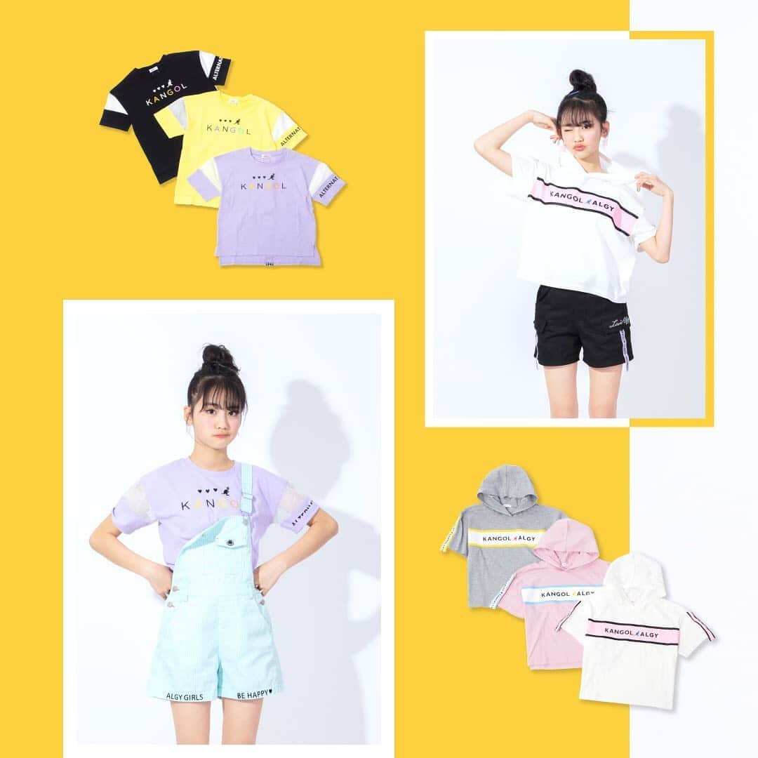ALGY 【alternative + girly ＝ ALGY 】さんのインスタグラム写真 - (ALGY 【alternative + girly ＝ ALGY 】Instagram)「. 🌈コラボアイテム🌈 KANGOLとのコラボアイテムが入荷したよ🦘🎶 . メッシュ袖Tは後ろにタテロゴテープが付いてるよ☆フード付Tはみんなが大好きなゆるっとサイズ☆どっちも今年のトレンドが盛りだくさんのトップス🙌💜🧡💙 . #ALGY#アルジー#KANGOL#コラボ #ニコプチ#ニコプチ6月号掲載#プチモ#関谷瑠紀 ちゃん ぜひALGY SHOPでチェックしてね👀」5月10日 20時32分 - algy_official