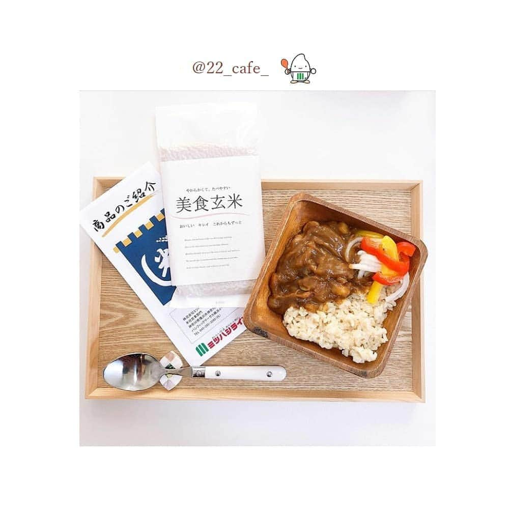 ミツハシくん-Mitsuhashi Rice-さんのインスタグラム写真 - (ミツハシくん-Mitsuhashi Rice-Instagram)「＼美食玄米おすすめの食べ方🍚／ 『カレーライス』🍛 * #regram ☆ @22_cafe_ さん * やわらかくてたべやすい　♪ ミツハシライスのオリジナル玄米 『美食玄米』を紹介してくださる "美食玄米アンバサダー"の みなさんの投稿をご紹介でした～（・u・） * #美食玄米 #ミツハシライス #おいしい #キレイ #これからもずっと #玄米 #健康 #美容 #おうちごはん #米 #ごはん #カレー #カレーライス #デリスタグラム #ミツハシくん #rice #brwonrice #mitsuhashirice」5月10日 12時10分 - 3284rice