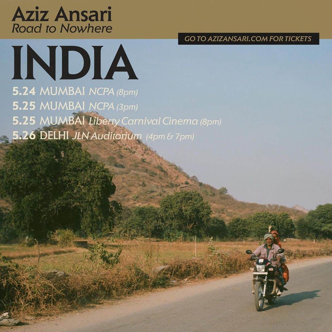 アジズ・アンサリのインスタグラム：「MUMBAI: Third show added on May 25th. Get tix at azizansari.com」