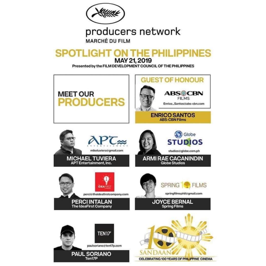 ポール・ソリアーノさんのインスタグラム写真 - (ポール・ソリアーノInstagram)「TEN17P is apart of the CANNES PRODUCERS NETWORK. Thank you FDCP for the support. @ten17p  CANNES PRODUCERS NETWORK SPOTLIGHTS THE PHILIPPINES A COUNTRY OF FOCUS  In its efforts to showcase Filipino film production companies on a global platform, the Film Development Council of the Philippines (FDCP) will be leading the Philippine film delegation as the Philippines has been selected as the Spotlight Country at the prestigious Marché du Film's Cannes Producers Network featuring a diverse and relevant lineup of film producers from the country from May 15 to 21, 2019 in Cannes, France.  Marché du Film is the world’s biggest film market which is held alongside the Cannes Film Festival. Part of this film market is the Cannes Producers Network, an exclusive producers-only event that brings together producers from all over the world to network with international partners and to seize opportunities for international film co-productions. During its spotlight event for the Philippines on May 21, FDCP will be presenting the following spotlight companies which include the country’s biggest film industry players to more than 300 international partners: APT Entertainment, Inc., Globe Studios, The IdeaFirst Company, Spring Films, and TEN17P. This is with the special participation of ABS-CBN Films, the biggest film production outfit in the Philippines, as the Guest of Honor.」5月10日 14時35分 - paulsoriano1017