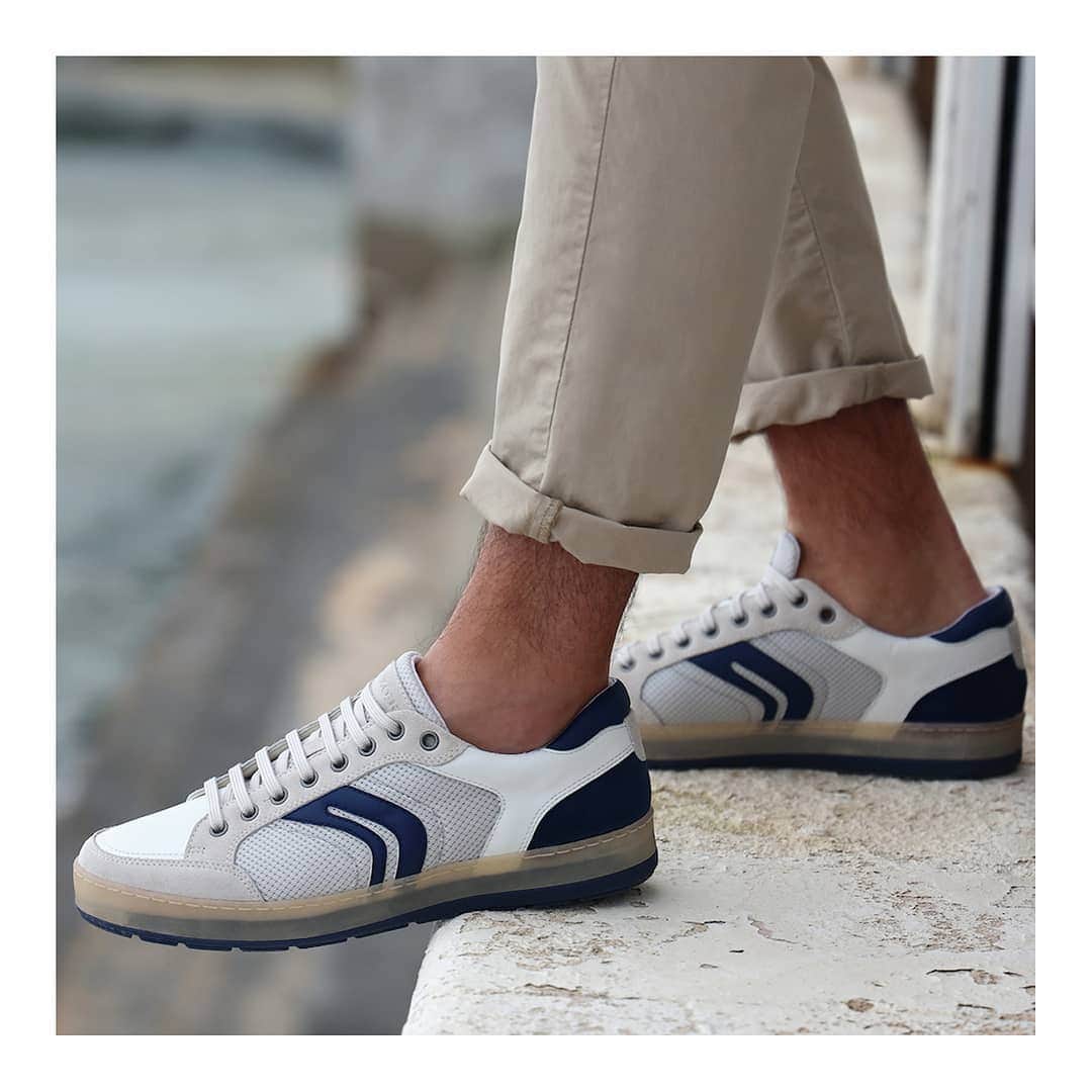のインスタグラム：「COOL IN CANVAS: Go for the cool in #canvas look this summer, with an iconic #design and a technical edge. Breathable, lightweight and #flexible, our Geox ARIAM sneaker is high on style and ultra-comfortable in the hot months.」