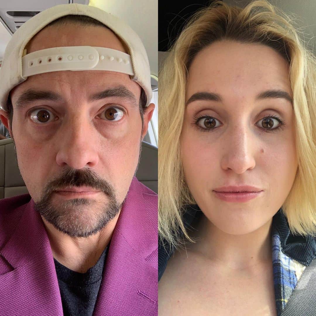 ケヴィン・スミスのインスタグラム：「She is Me. Should I finally take a paternity test to see if I’m really the biological Dad of @harleyquinnsmith? We may look a lot alike but we also think and feel a lot alike. I believe that’s less because she’s a 48 year old man at heart and more because I’m a 19-going-on-20 year old woman at heart. #KevinSmith #harleyquinnsmith #dad #daughter #jayandsilentbobreboot」
