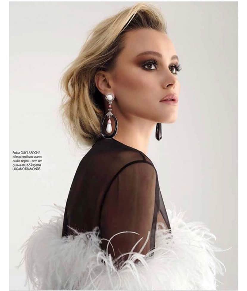 のインスタグラム：「Ilona Huzarevich is wearing the SS 2019 Collection in the latest issue of @elle.bg - shot by @giulianobekor - styled by @amylustyle @ilonamodel #guylarocheparis #richardrene #guylaroche #style #paris #fashion @icinsightcommunications」