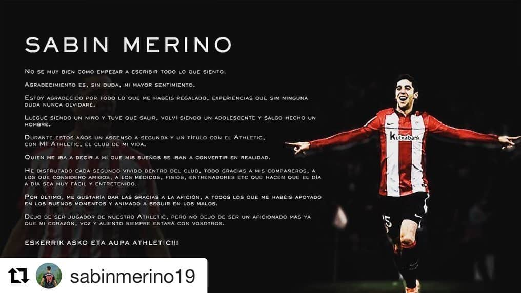 アスレティック・ビルバオさんのインスタグラム写真 - (アスレティック・ビルバオInstagram)「#Repost @sabinmerino19 ・・・ Eskerrik asko @athleticclub」5月10日 18時21分 - athleticclub