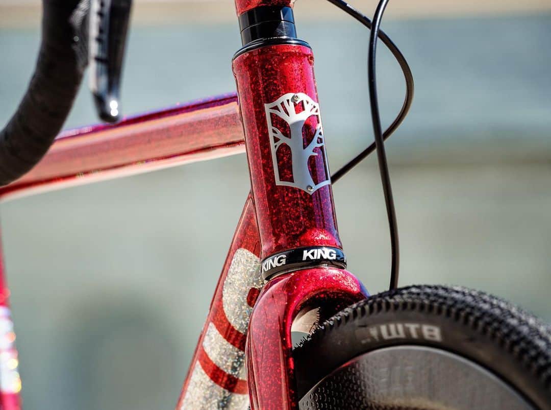 Zipp Speed Weaponryさんのインスタグラム写真 - (Zipp Speed WeaponryInstagram)「How do you make a gravel bike sparkle like a diamond in a sea of rocks? Give it a Wizard of Oz ruby red slippers-inspired paint job. Check out the fine touches on this creation, the GT-1, by @mosaiccycles and @spectrumpaintandpowderworks. 📸 @jordan_clark_haggard」5月11日 4時38分 - zippspeed