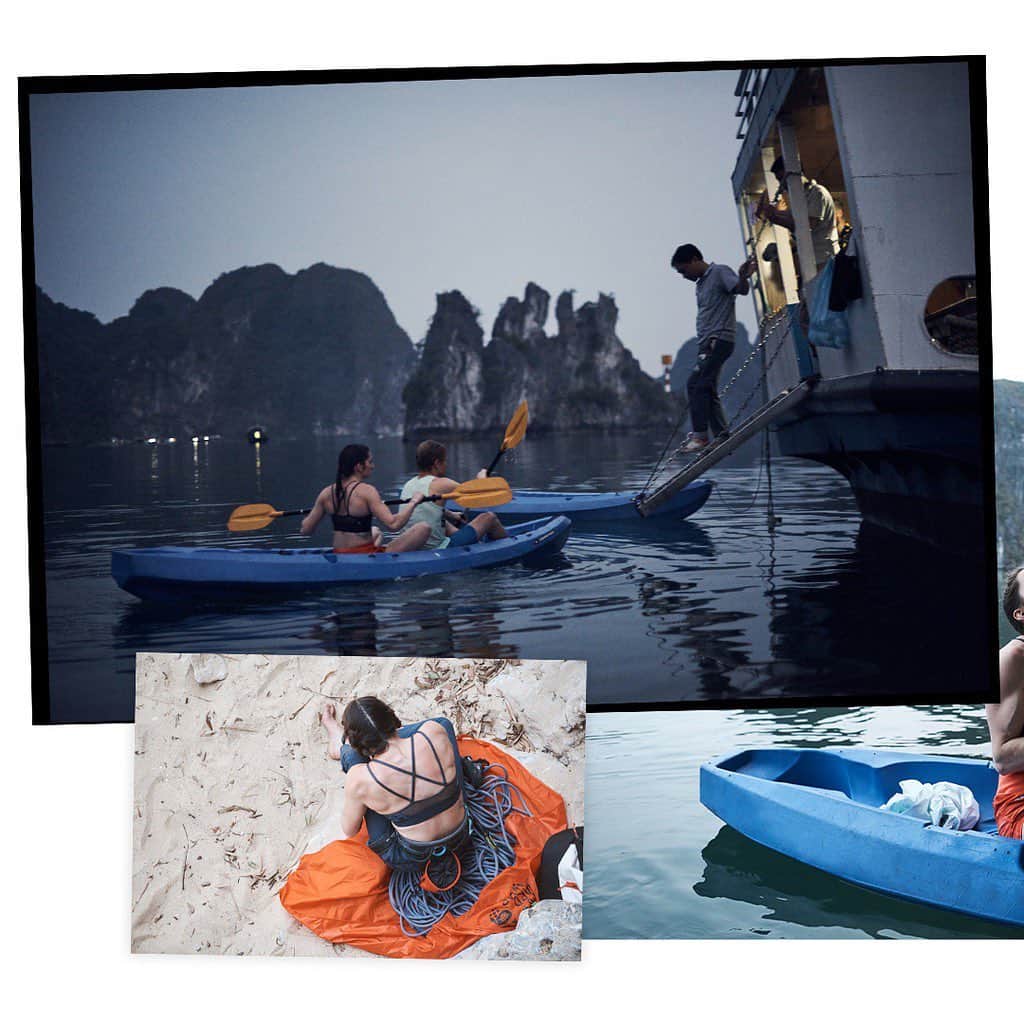 マウンテンハードウェアのインスタグラム：「“So many people come to Ha Long Bay and enjoy the views and kayak around—but not as many people come here and get to climb on the rocks and fall into the water. You get to fully immerse yourself in these different environments in a way that not everybody does.” –@kyra_condie. 📷: @francoislebeau.」