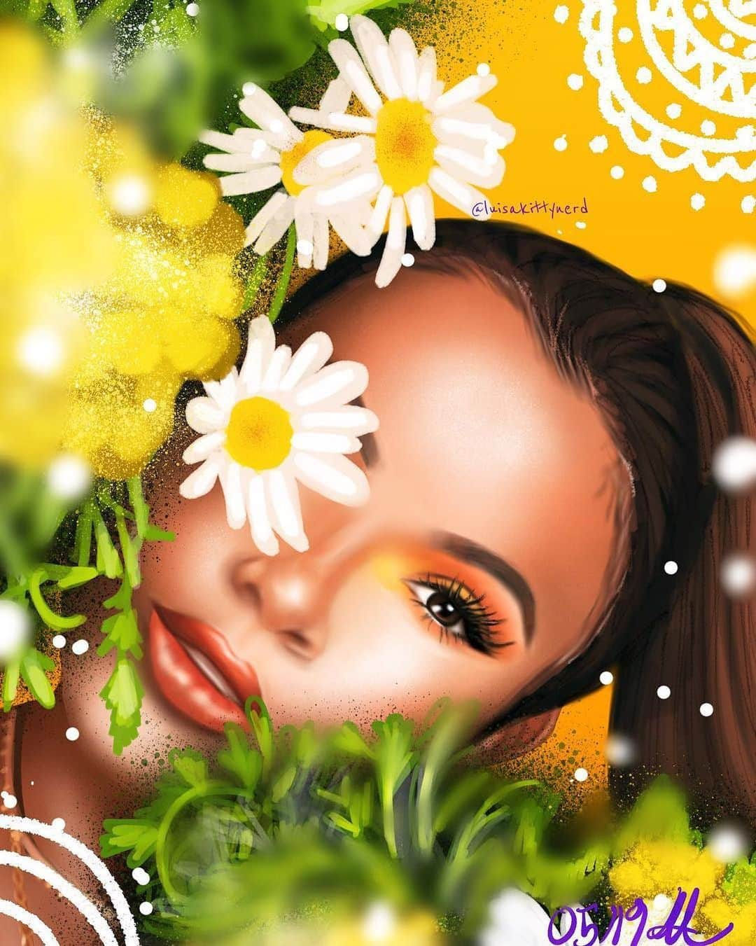 YouTubeさんのインスタグラム写真 - (YouTubeInstagram)「Happy #FanArtFriday! This portrait of @adelainemorin by @luisakittynerd is brightening our day 🌼 #YouTubeFanArt」5月11日 5時30分 - youtube