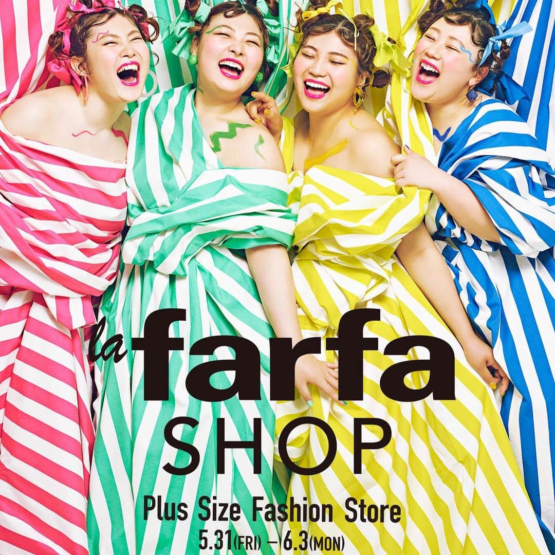 la farfaさんのインスタグラム写真 - (la farfaInstagram)「＊﻿﻿ ﻿﻿ la farfaの﻿ ポップアップショップ「la farfa SHOP」が﻿ 5月31日（金）～6月3日（月）の期間限定で、ラフォーレ原宿2階CONTAINERで開催します🔍💋 ﻿ ﻿ ﻿ la farfaのモデルたちが店頭で販売員として接客したり、今回だけの企画が盛りだくさんですので、ぜひご来場くださいませ🙇💕 ﻿ ﻿ 詳細は随時お知らせするので、続報をお待ちください〜😆🎉﻿ ﻿﻿ ﻿ ﻿ #lafarfa#ラファーファ#ラファモ﻿﻿﻿ #ぽっちゃり#ぽっちゃりモデル﻿﻿﻿ #plussize#plussizemodel」5月10日 21時25分 - lafarfa.official