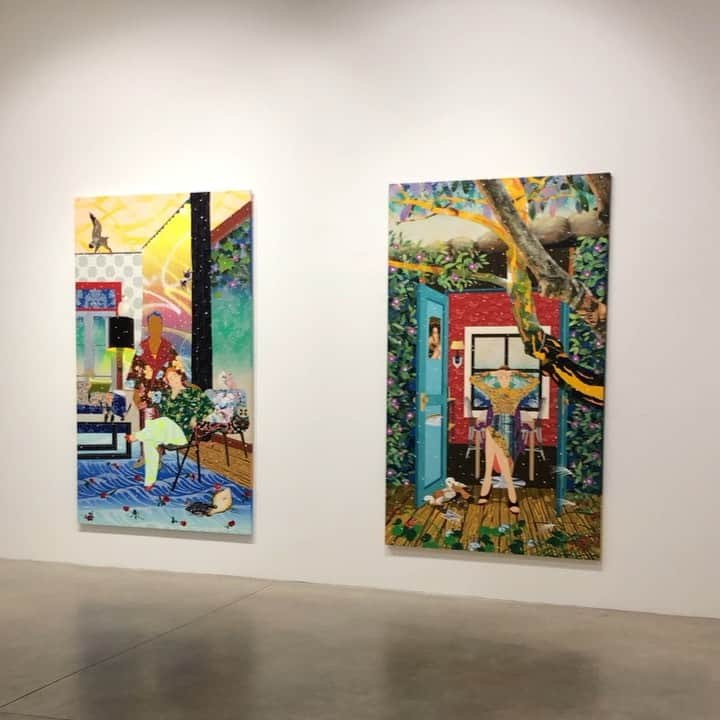 松山智一のインスタグラム：「Circa last fall @zidounbossuytgallery」