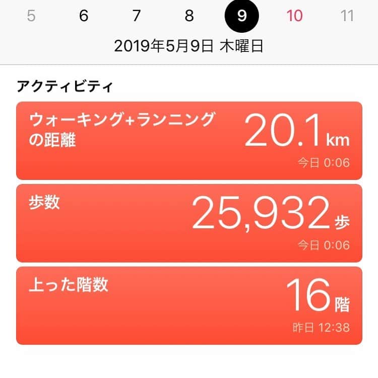 クロちゃんさんのインスタグラム写真 - (クロちゃんInstagram)「5月9日のウォーキングは、 2万6千歩。 しっかり歩いてると体調が優れるしん！」5月10日 21時45分 - kurochandesuwawa