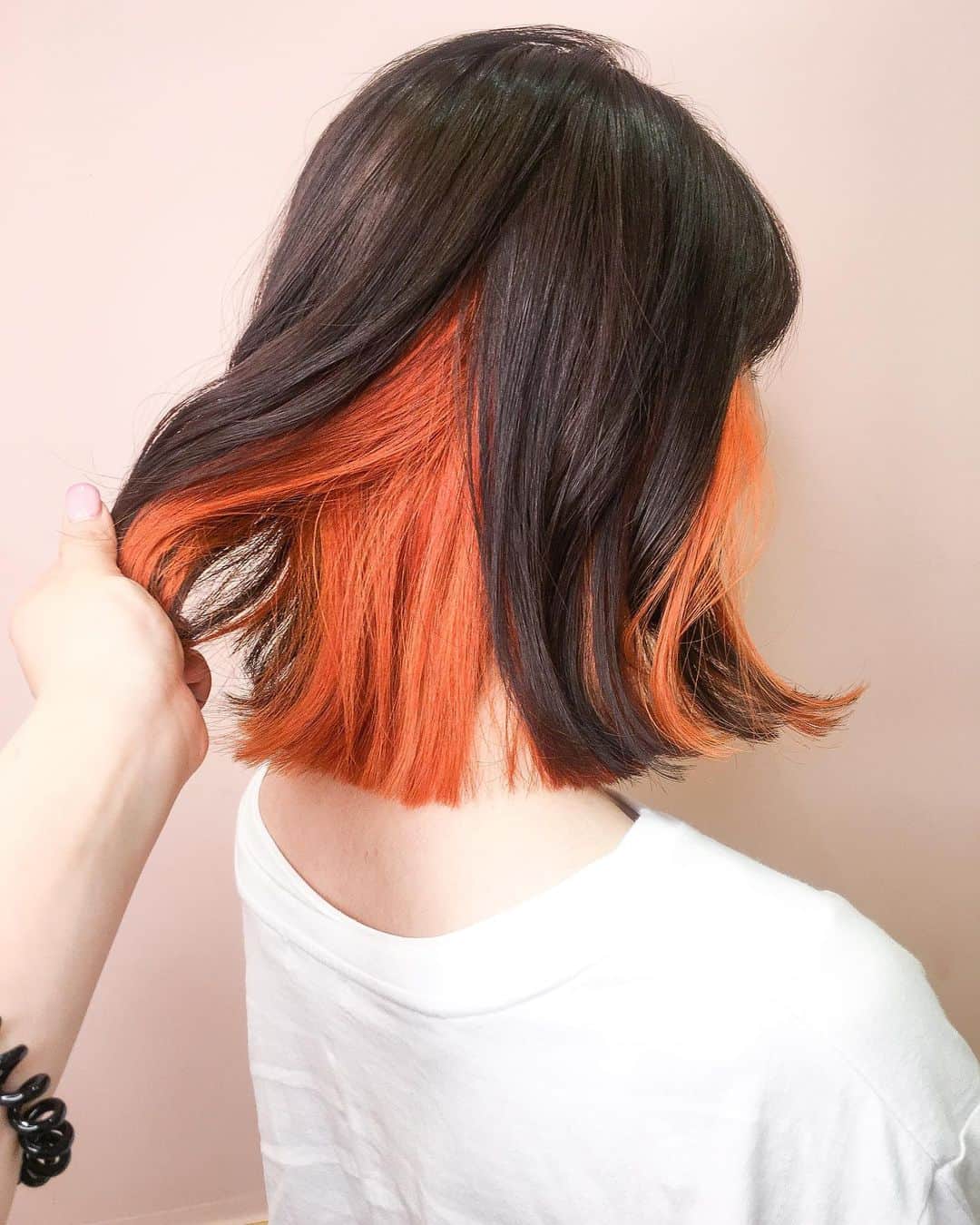 原涼香のインスタグラム：「ㅤㅤㅤㅤㅤㅤㅤㅤㅤㅤㅤㅤㅤ Inner orange 🧡🧡 リュジンみたいに( ◠‿◠ ) インナーは1ブリーチです！ ㅤㅤㅤㅤㅤㅤㅤㅤㅤㅤㅤㅤㅤ」