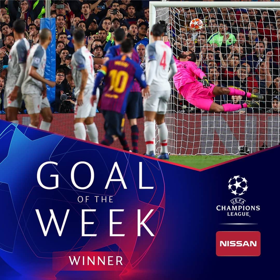 UEFAチャンピオンズリーグさんのインスタグラム写真 - (UEFAチャンピオンズリーグInstagram)「🥇 Messi’s free-kick voted best semi-final goal 👏👏👏 #UCL」5月11日 0時08分 - championsleague