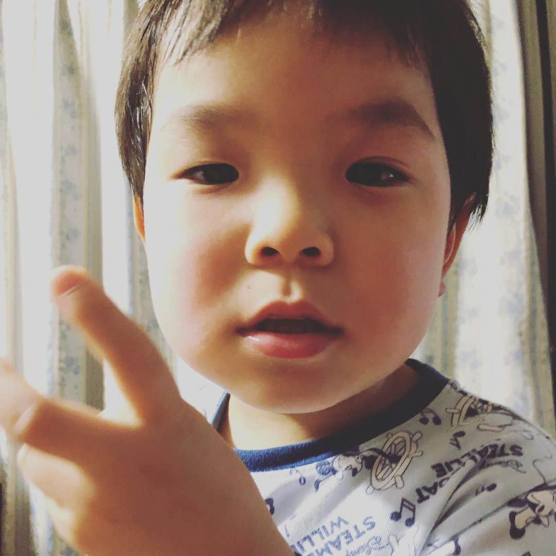 ヒラヤマンのインスタグラム：「従兄弟はじいちゃんにそっくりっちゃんねー。ちなみにミニヤマンはわたしが赤ちゃんの頃とまったく同じ顔w #従兄弟 #もう4歳 #早すぎる」