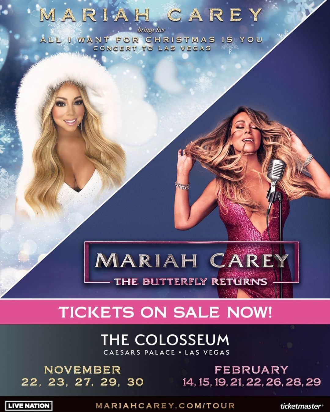 マライア・キャリーさんのインスタグラム写真 - (マライア・キャリーInstagram)「Tickets to all Vegas shows are on sale now! mariahcarey.com/tour 🦋➕🎄@caesarspalace」5月11日 1時15分 - mariahcarey