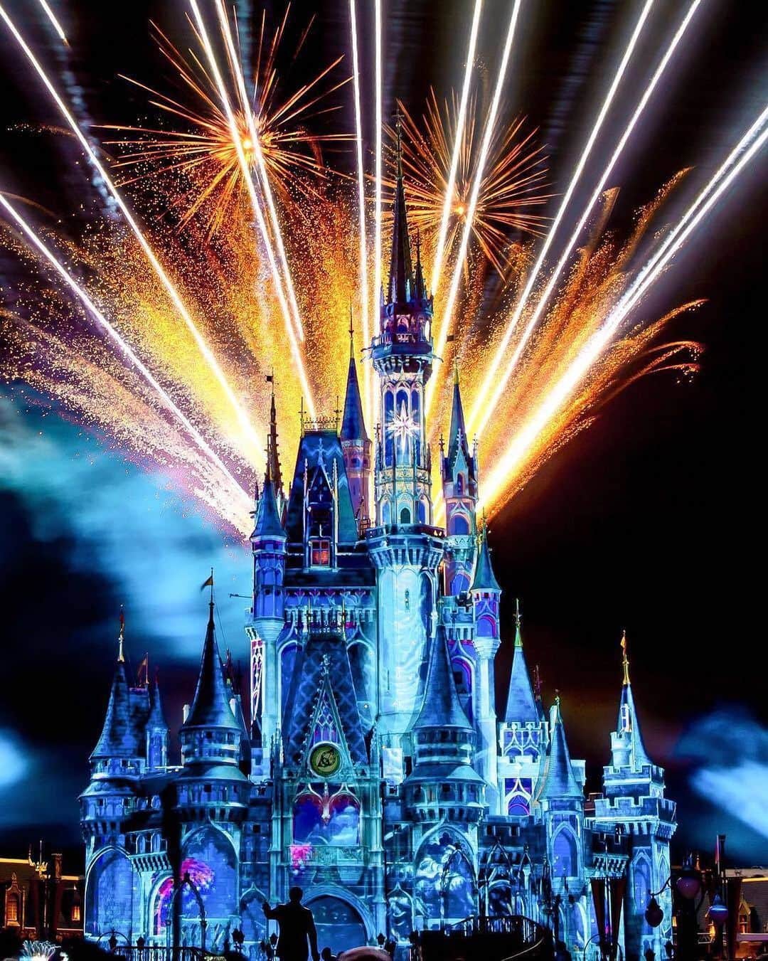 Walt Disney Worldのインスタグラム：「The evening star is shining bright. There’s magic in the air this #FireworksFriday 🎇🌠 #HappilyEverAfter #WaltDisneyWorld(📷: @soarnarounddisney)」