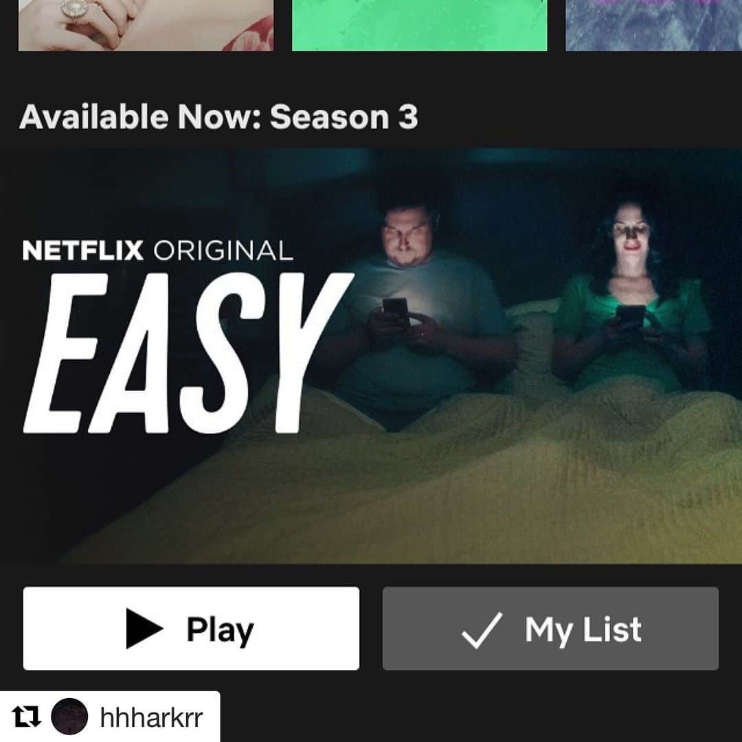 エリザベス・リーサーのインスタグラム：「EASY season 3 is streaming. Kyle & Andi 💝  RG @hhharkrr ・・・ easy s3 is live on netflix now. crazy! everlasting love to the homies #easynetflix」