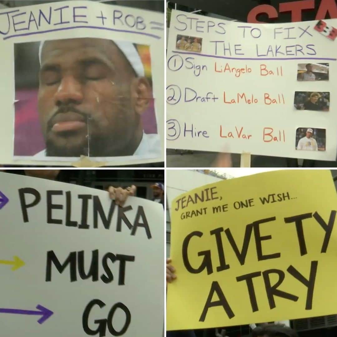 スポーツセンターさんのインスタグラム写真 - (スポーツセンターInstagram)「A look at some of the signs outside of Staples Center during the Lakers fans protest ...」5月11日 6時34分 - sportscenter