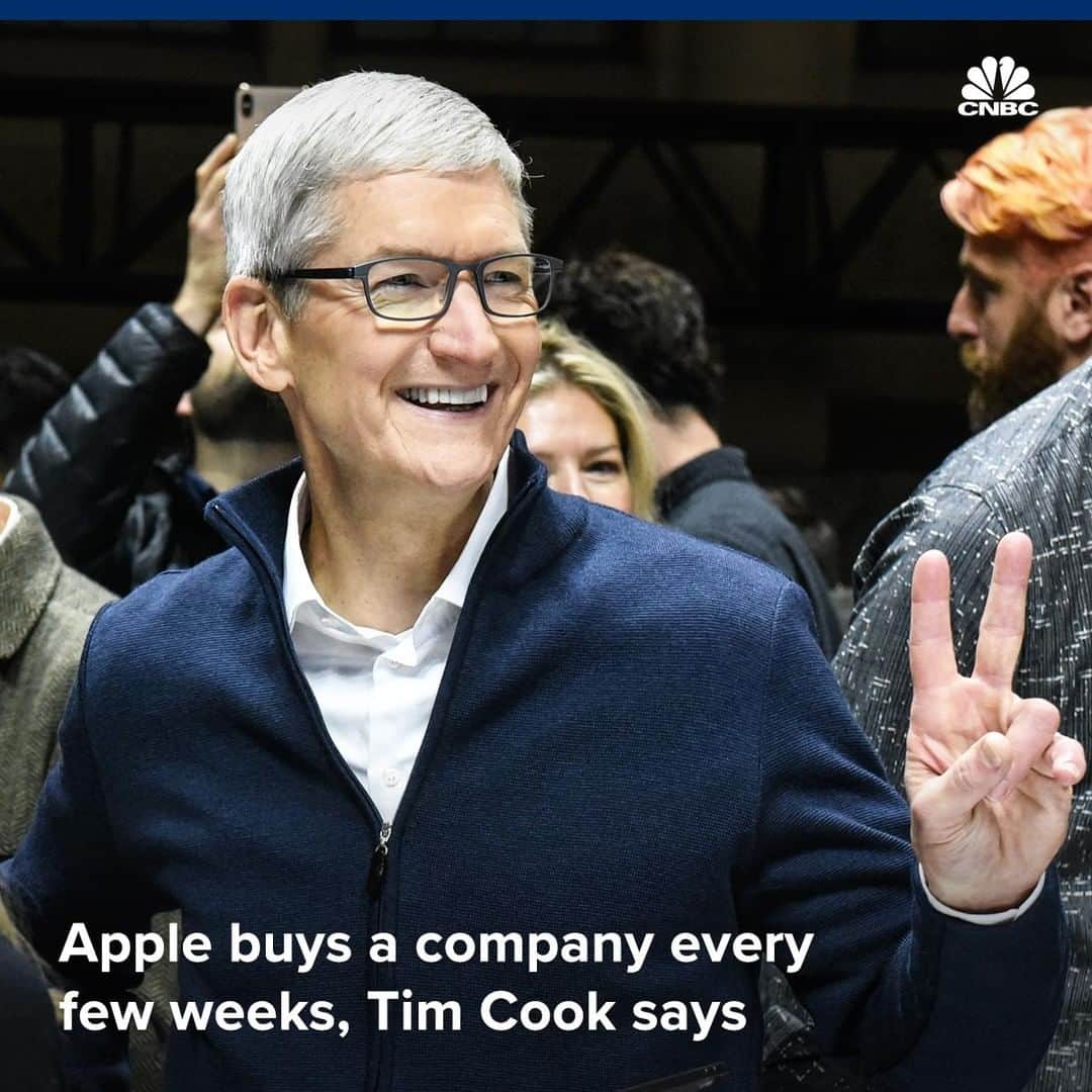 CNBCさんのインスタグラム写真 - (CNBCInstagram)「You may think you know everything there is to know about Apple. But did you know the tech giant is a bit of a shopaholic?⁣⠀ ⁣⠀ In the last six months, roughly, Apple has bought approximately 20 to 25 companies! On average, the tech giant buys a company every two to three weeks, Tim Cook says.⁣⠀ ⁣⠀ The aggressive acquisition style highlights Apple’s massive purchasing power with $225.4 billion in cash on hand, according to its latest earnings report.⁣⠀ ⁣⠀ You may not have heard of these deals because Apple often doesn’t announce them. The reason? The companies are small and Apple is “primarily looking for talent and intellectual property,” Cook shared.⁣⠀ ⁣⠀ You can read more, at the link in bio.⁣⠀ ⁣⠀ *⁣⠀ *⁣⠀ *⁣⠀ *⁣⠀ *⁣⠀ *⁣⠀ *⁣⠀ *⁣⠀ ⁣⠀ #Apple #TimCook #tech #technology #acquisitions #purchase #purchasepower #power #money #talent #property #intellect #grow #growth #growing #applenews #applemusic #cnbctech #cnbc⁣⠀ #business #businessnews」5月11日 7時00分 - cnbc