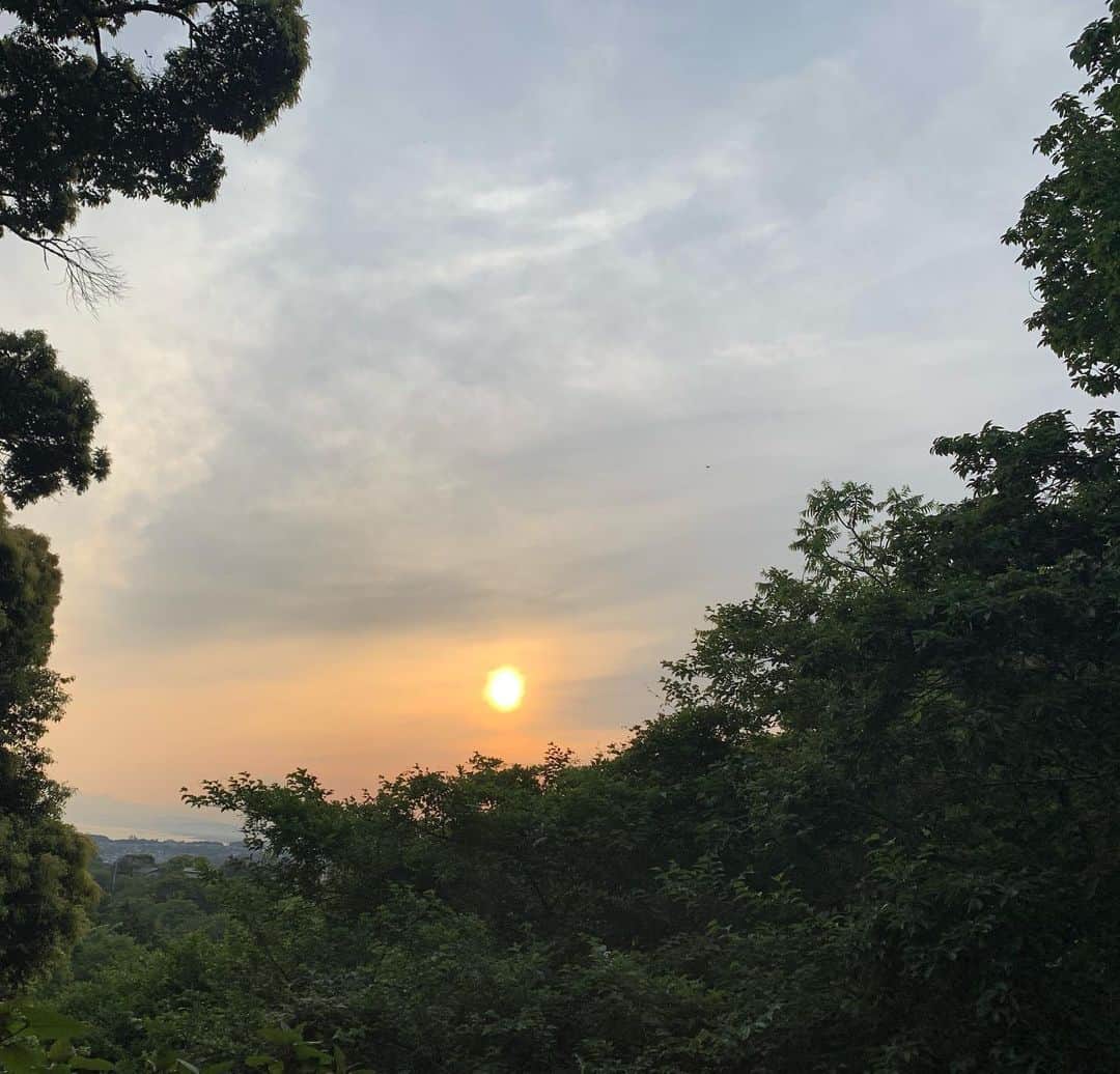 クリス智子さんのインスタグラム写真 - (クリス智子Instagram)「昨日の夕陽、パワーもらいました。 この場所から、少し下ると、富士山もくっきり見えました。 今日もいい天気になりそう。 福島にいってきまーす。」5月11日 7時35分 - chris_tomoko