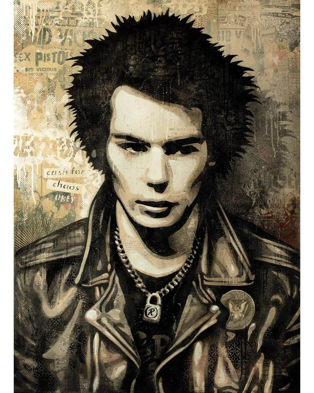 Shepard Faireyさんのインスタグラム写真 - (Shepard FaireyInstagram)「The Sex Pistols changed my life when I discovered them in 1984. Their music alone made my arm hairs stand up, but their image and attitude were just as important and powerful. The member of the Sex Pistols who most epitomized the punk image for me was Sid Vicious. Sid self-destructed young and with punk’s slogans like “No Future” and “Live Fast, Die Young,” Sid was everything the Superman, anti-hero, or cliché, of a nihilistic movement called for. Sid only actually played on two songs on Never Mind the Bollocks Here’s The Sex Pistols, but his vocals kick ass on "C’mon Everybody," "Somethin’ Else," and "My Way." Sid remains one of punk’s most enduring icons even if he is a classic example of style over substance. I was a sucker for Sid’s image as a teenager, and I still am, even though I see him as less “cool” and more tragic and cautionary these days. I have made many images of Sid over the years, and I thought I had retired him as a subject until Dennis Morris - the photographer of the most intimate and iconic shots of Sid -approached me about a collaboration. Dennis’ archive provided an amazing treasure trove of Sid images to work from in creating the paintings and prints in the “Superman Is Dead” show at my gallery, @subliminalprojects in 2013. I’m so glad I got to do Dennis’ Sid images “My Way!" I can now retire Sid as a subject. I’ve worked with the best, I can skip the rest. – Shepard ⠀⠀⠀⠀⠀⠀⠀⠀⠀ #HappyBirthday #SidVicious #obey #obeygiant #shepardfairey」5月11日 10時49分 - obeygiant