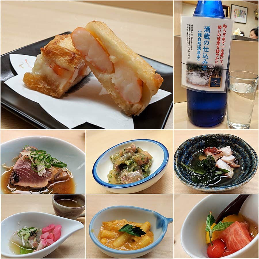 大見さなえさんのインスタグラム写真 - (大見さなえInstagram)「銀座でおつまみ、握り10貫 日本酒飲み放題で1万円のお鮨屋さん😳🍣 銀座『羽田市場 GINZA SEVEN』 ・ 日本では錦江湾しか獲れない、 幻のナミクダヒゲエビも出てきた😍🦐 ・ イカスミの入った最中や、握りは赤酢☺️🌸🌸 日本酒でちびちびやるのがいいです🍶 ・ #pixelで撮影 #お鮨 #鮨 #お寿司 #おすし #すし #sushi #japanesefood #握り #ネタ #銀座グルメ #東京グルメ #羽田市場銀座セブン #めぐログ_銀座」5月11日 11時23分 - tabe_megumi