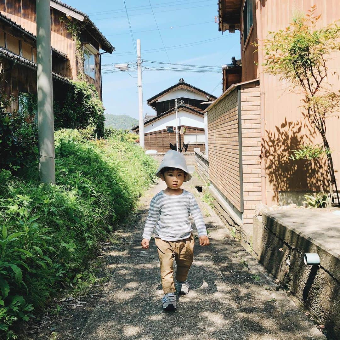 Takafumi Gotoのインスタグラム：「いい天気だから散歩へゴー。朝からすでに暑い💦」