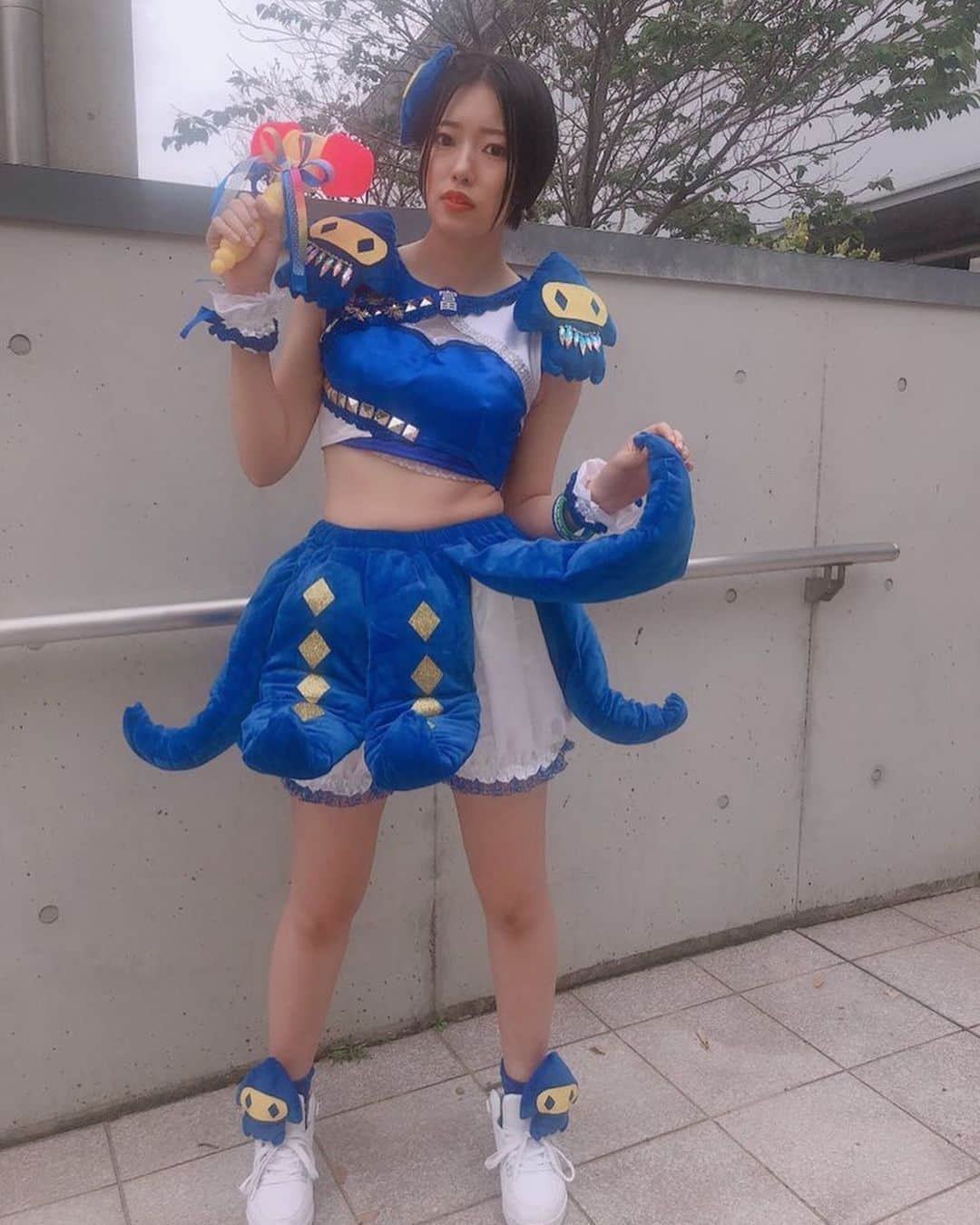 木村優さんのインスタグラム写真 - (木村優Instagram)「I designed the idol's costume, which imagines Japanese squid🦑( '-' 🦑 )Japanese squid is very delicious😋🦑💓﻿ ﻿ #Idolfashion  #idol #design #アイドル  #アイドル衣装 #デザイン #デザイン画 #イラストレーター #ピコピコレボリューション #堀田彩 #木村優 #schooldance #KimuraU」5月11日 13時24分 - kimura_u