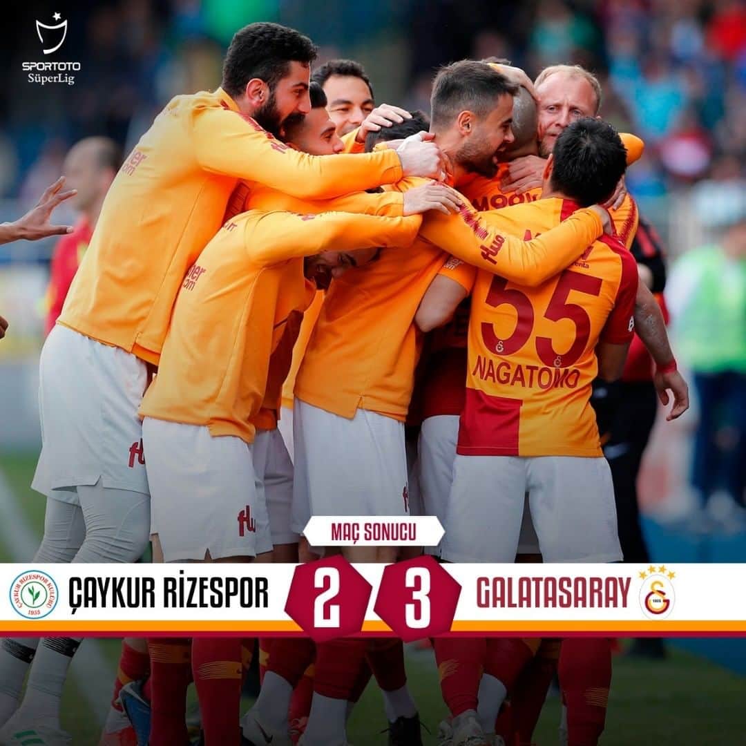 ガラタサライSKさんのインスタグラム写真 - (ガラタサライSKInstagram)「Maç sonucu: Çaykur Rizespor 2-3 Galatasaray #RİZvGS 💪👏」5月12日 0時09分 - galatasaray