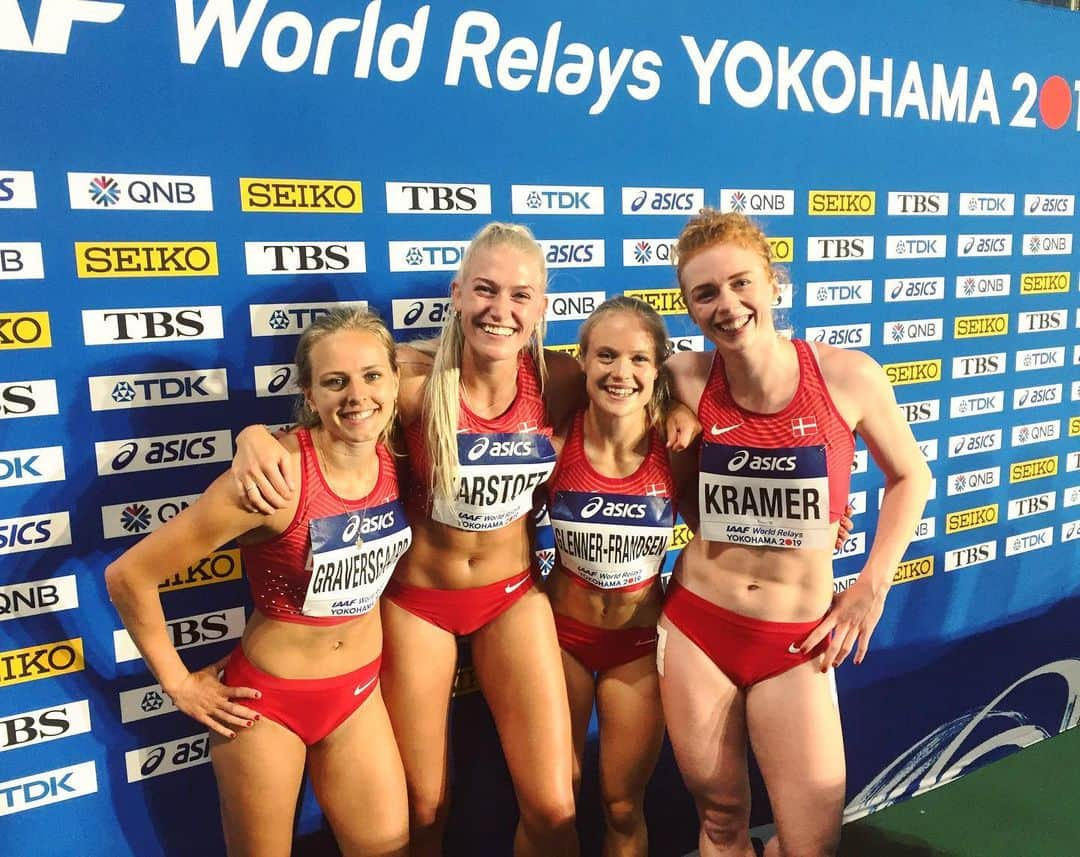 Astrid GLENNER-FRANDSENさんのインスタグラム写真 - (Astrid GLENNER-FRANDSENInstagram)「Videre til FINALEN til #IAAFWorldRelays!!! Med en dansk rekord og direkte kval til VM i Doha oven i hatten 😱😭😍 Se med i morgen på TV2 sport kl 13.37 (dansk tid), hvor vi vil gøre vores allerbedste i et meget stærkt finaleheat! #worldrelays」5月12日 0時21分 - astridglenner