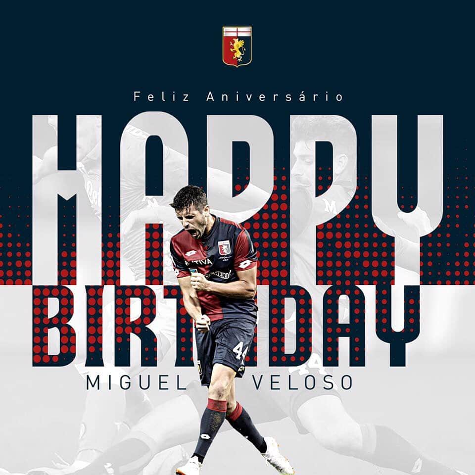 ジェノアCFCさんのインスタグラム写真 - (ジェノアCFCInstagram)「🎂 Oggi @miguelvelosoofficial compie 33 anni. 🎉 Tanti auguri, Miguel! ❤️💙」5月11日 16時03分 - genoacfc