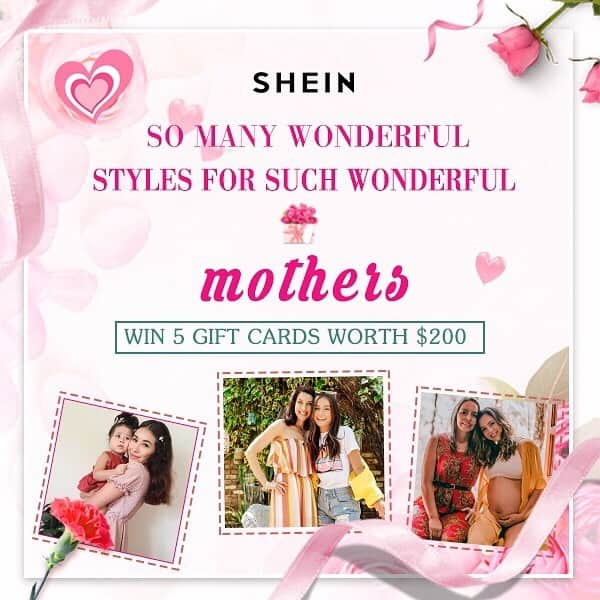 SHEINさんのインスタグラム写真 - (SHEINInstagram)「💓💓Don’t ever let your mother become such a small part of your life. ☑️Like this post and reply" my mom is the most beautiful" in the comments, and @ 2 friends（or tag your mother） 🥰🥰SHEIN is giving away 5 gift cards worth $200. Open to worldwide🌐 Don’t miss out! Ps: For Mother’s Day featured items click on the link in bio. #SHEINforMom #SHEINgiveaway #Mothersday #SHEINmothersday」5月11日 21時52分 - sheinofficial