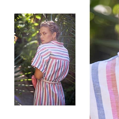 ベンシモンのインスタグラム：「Nos rayures berlingot délicieusement vintage se déclinent sur la robe Babylane 🍭 🇬🇧 Our vintage berlingot stripes on our Babylane dress 🍭 #bensimon #pe19 #summer」